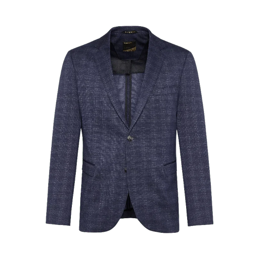 Bugatti Jacket with a classic lapel collar in navy